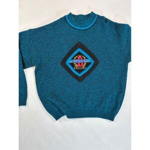 Vintage Bugle Boy Direction Sweater XL Teal Crewneck Knit 90s‎ Excellence